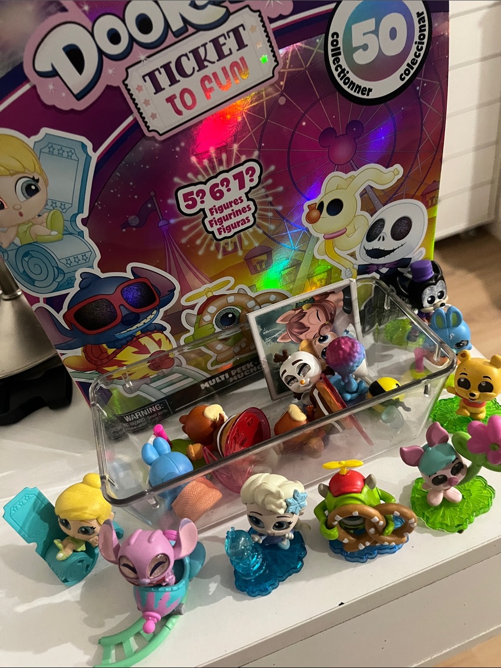 Disney Dookes Ticket to Fun Mini Figures - Purple, Blue, Pink, Yellow & Green